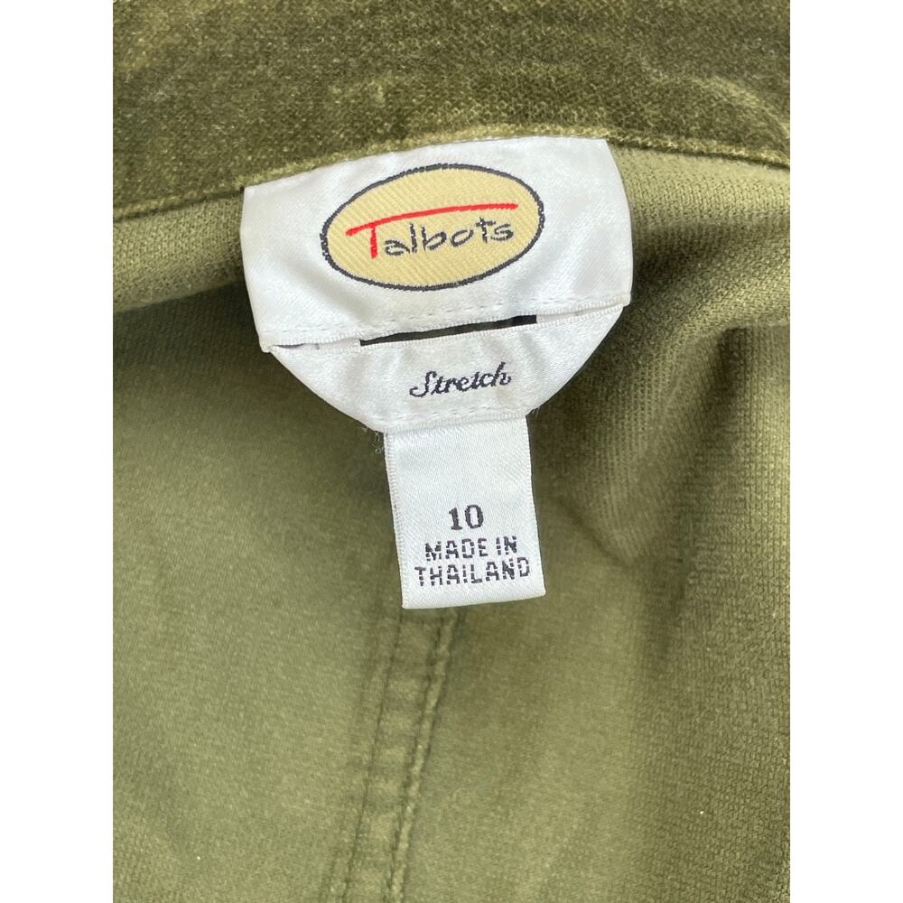 Talbots Jacket Womens 10 Green‎ Cotton Blend Stretch Long Sleeve - Picture 4 of 7